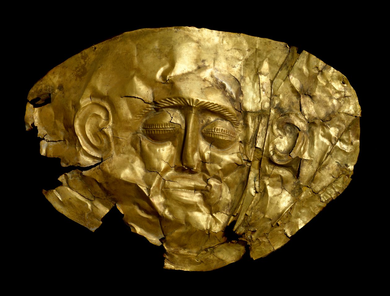 Mykenische Kunst: Goldene Totenmaske von Mycenaean