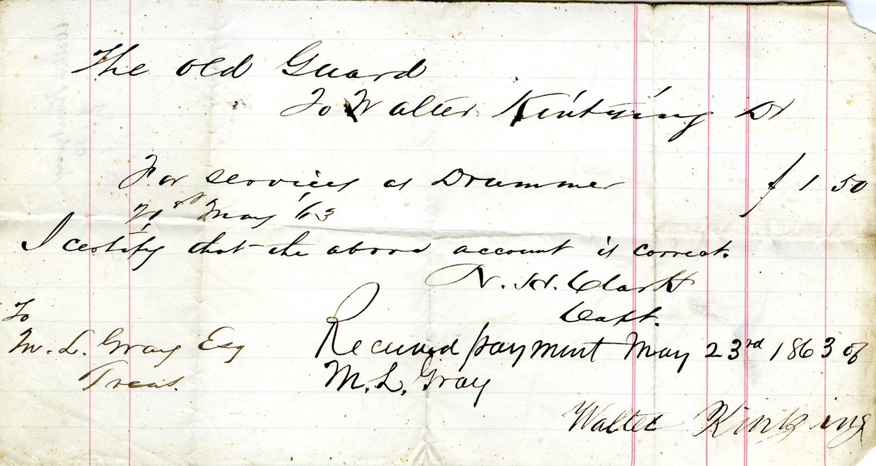 Für Dienste als Trommler von N. H. Clark