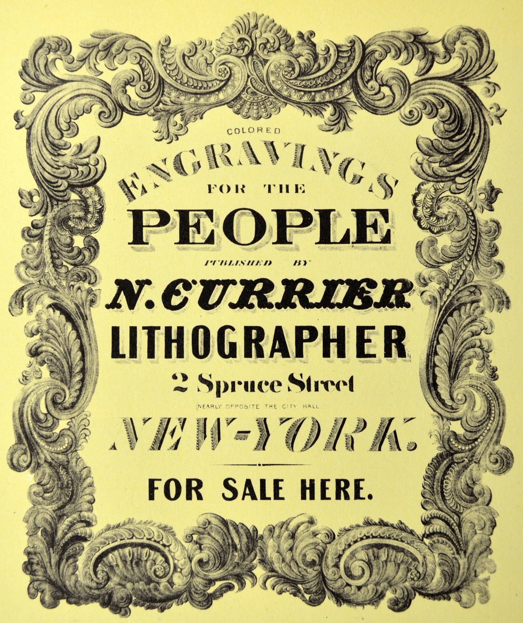 Buchplatte für Titelseite: Farbige Gravuren für das Volk von N. and Ives, J.M. Currier