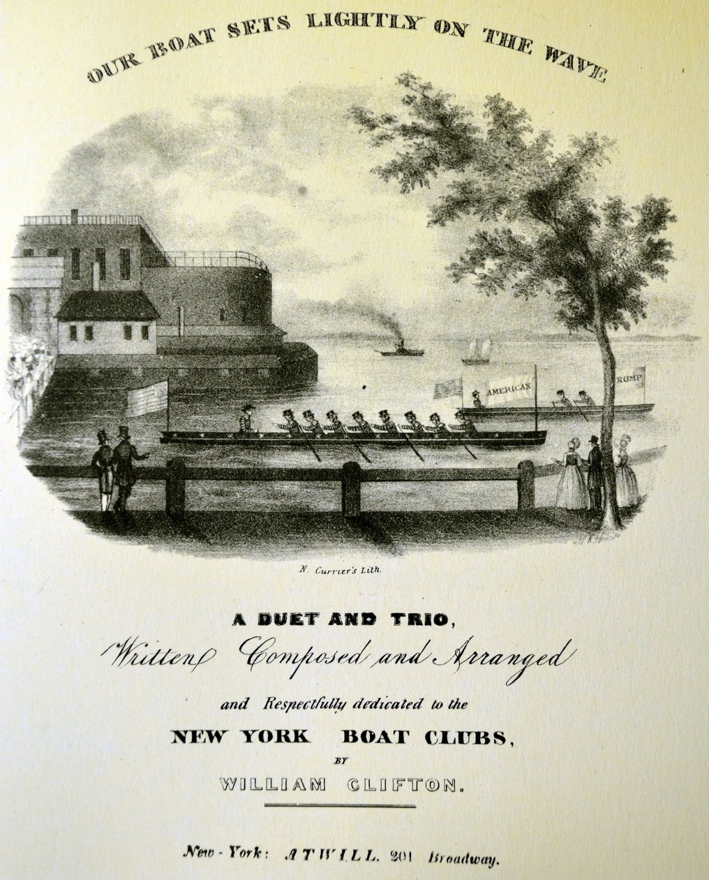 Currier & Ives Illustration 19. Jahrhundert. Unser Boot setzt leicht auf die Welle von N. and Ives, J.M. Currier