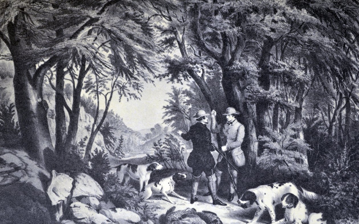 Currier & Ives Illustration 19. Jahrhundert. Rebhuhnjagd von N. and Ives, J.M. Currier