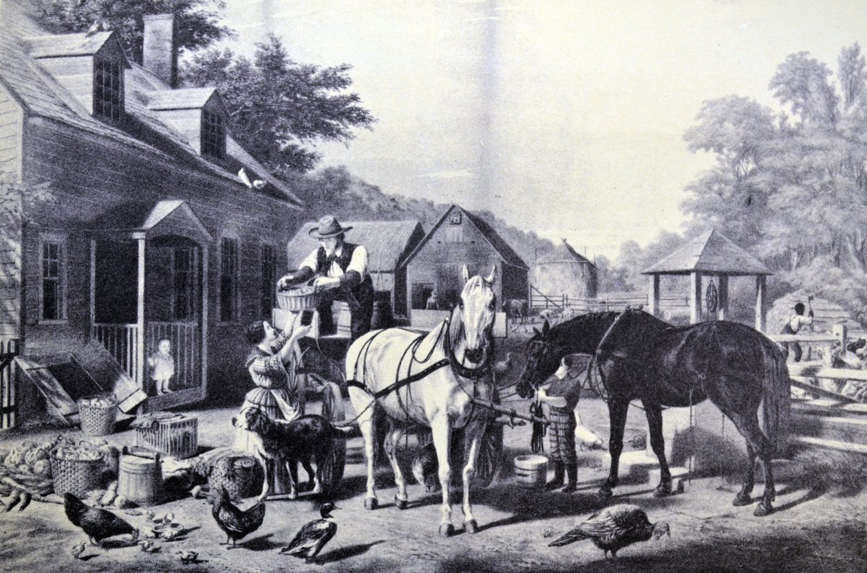 Vorbereitung für den Markt von N. and Ives, J.M. Currier