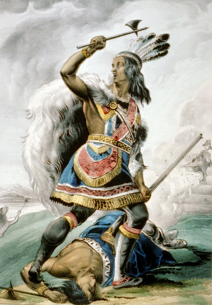 Indischer Krieger, 1845 von N. and Ives, J.M. Currier