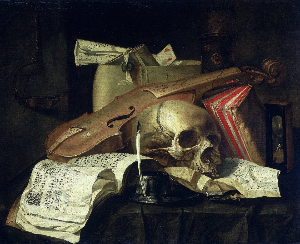 Vanitas-Stillleben von N.L. Peschier