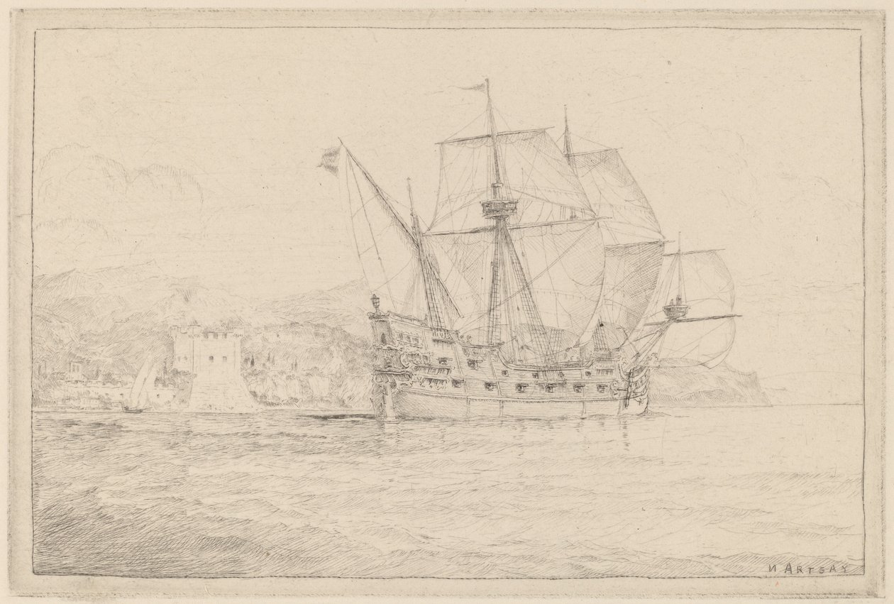Schiff unter Segel von N. Artsay