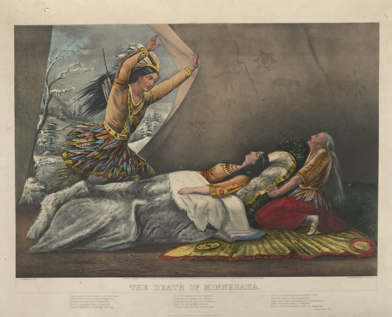 Der Tod von Minnehaha von Nathaniel Currier