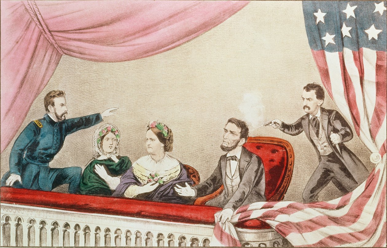 Ermordung von Abraham Lincoln von N. and Ives, J.M. Currier