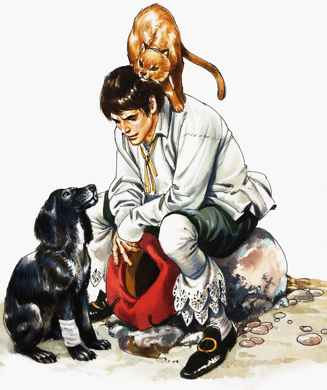Dick Whittington (?) mit Katze und Hund von Nadir Quinto