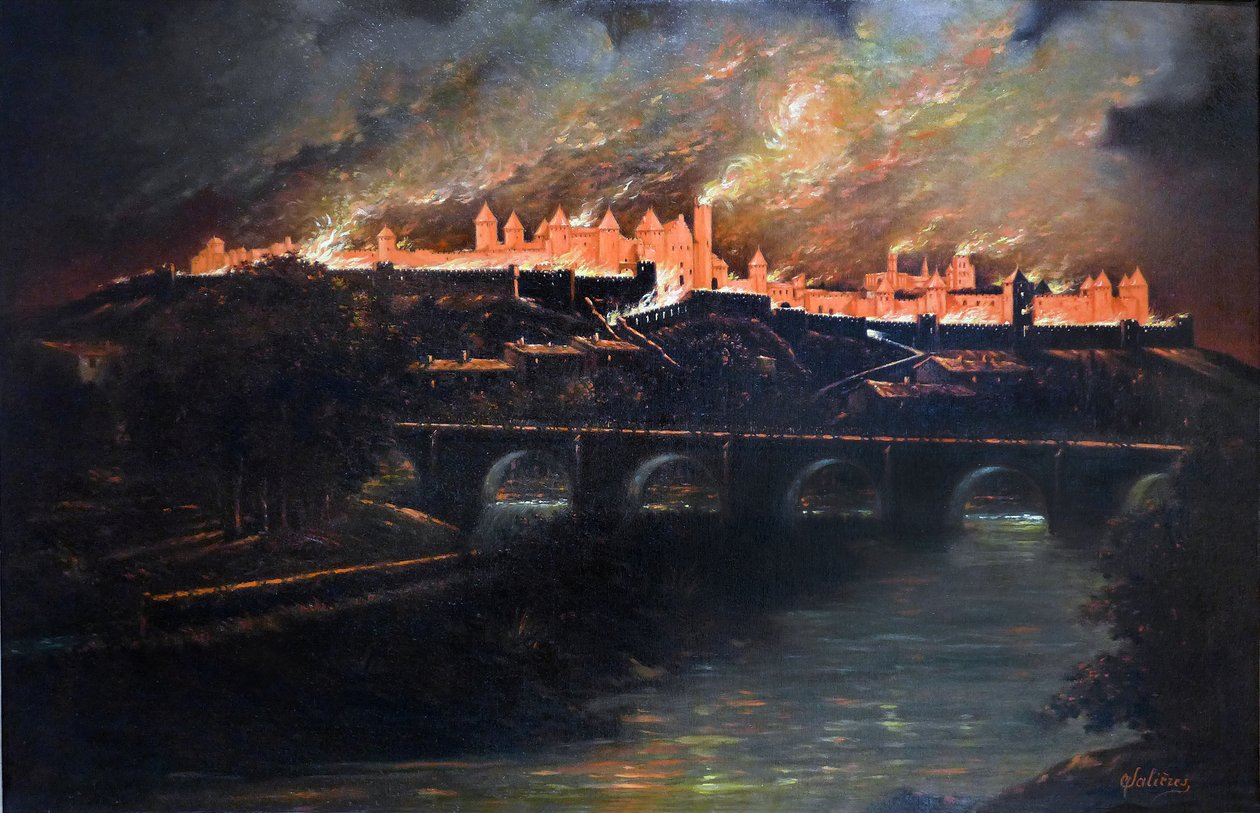 Ausbruch in der Stadt Carcassonne von Narcisse Salières