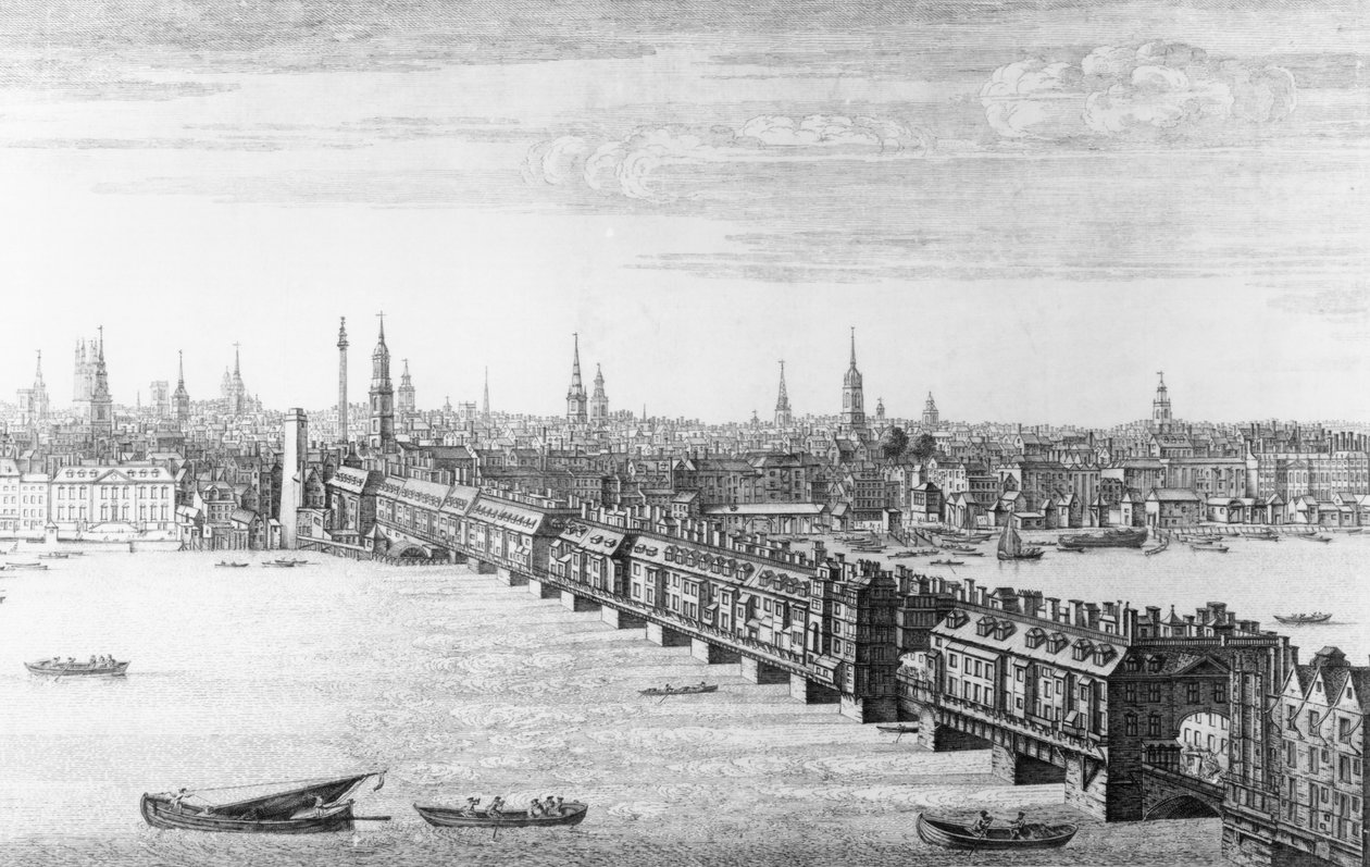Westfront der London Bridge, 1749 von Nathaniel and Samuel Buck