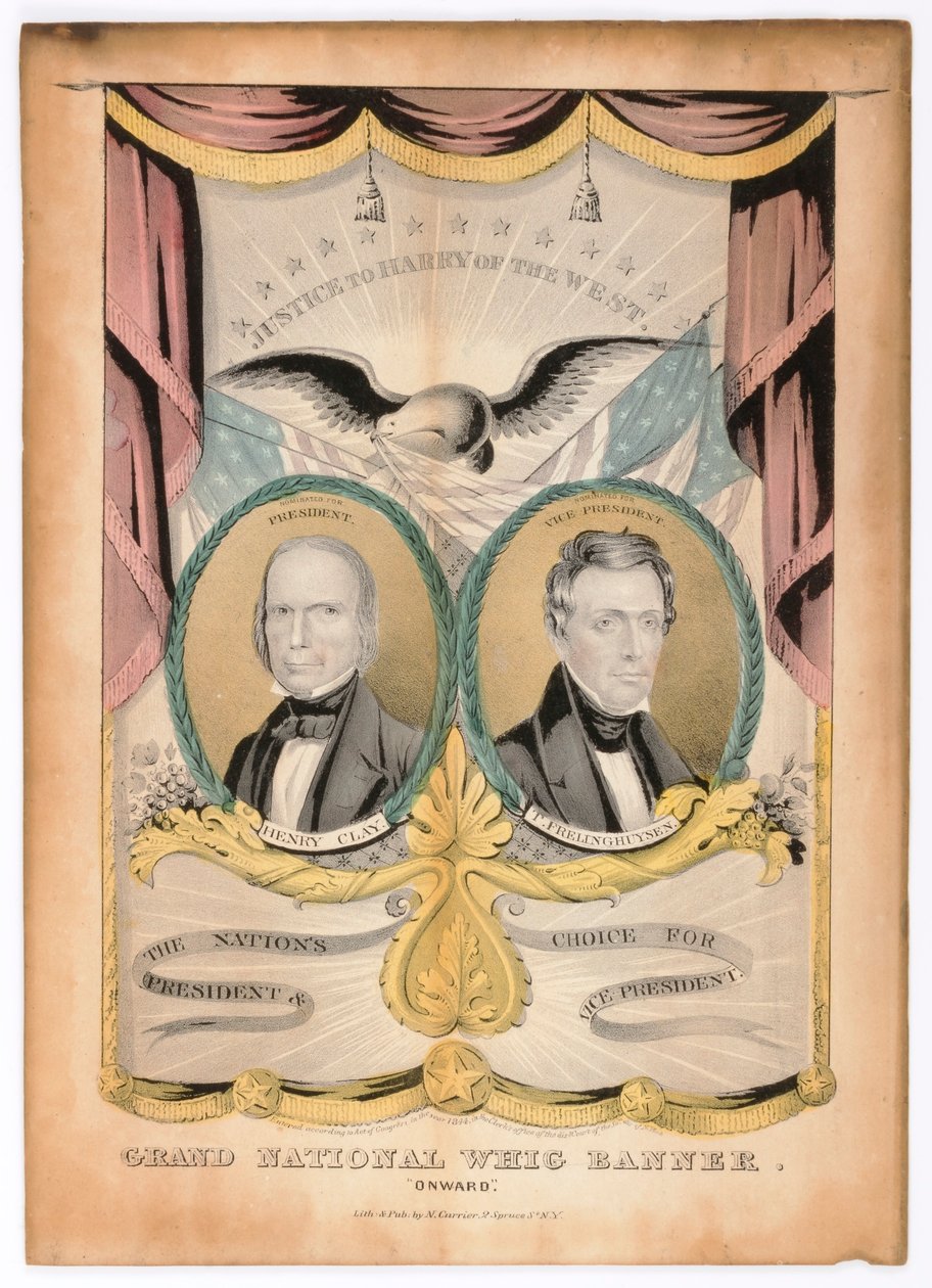 Grand National Whig Banner, "Vorwärts" von Nathaniel Currier