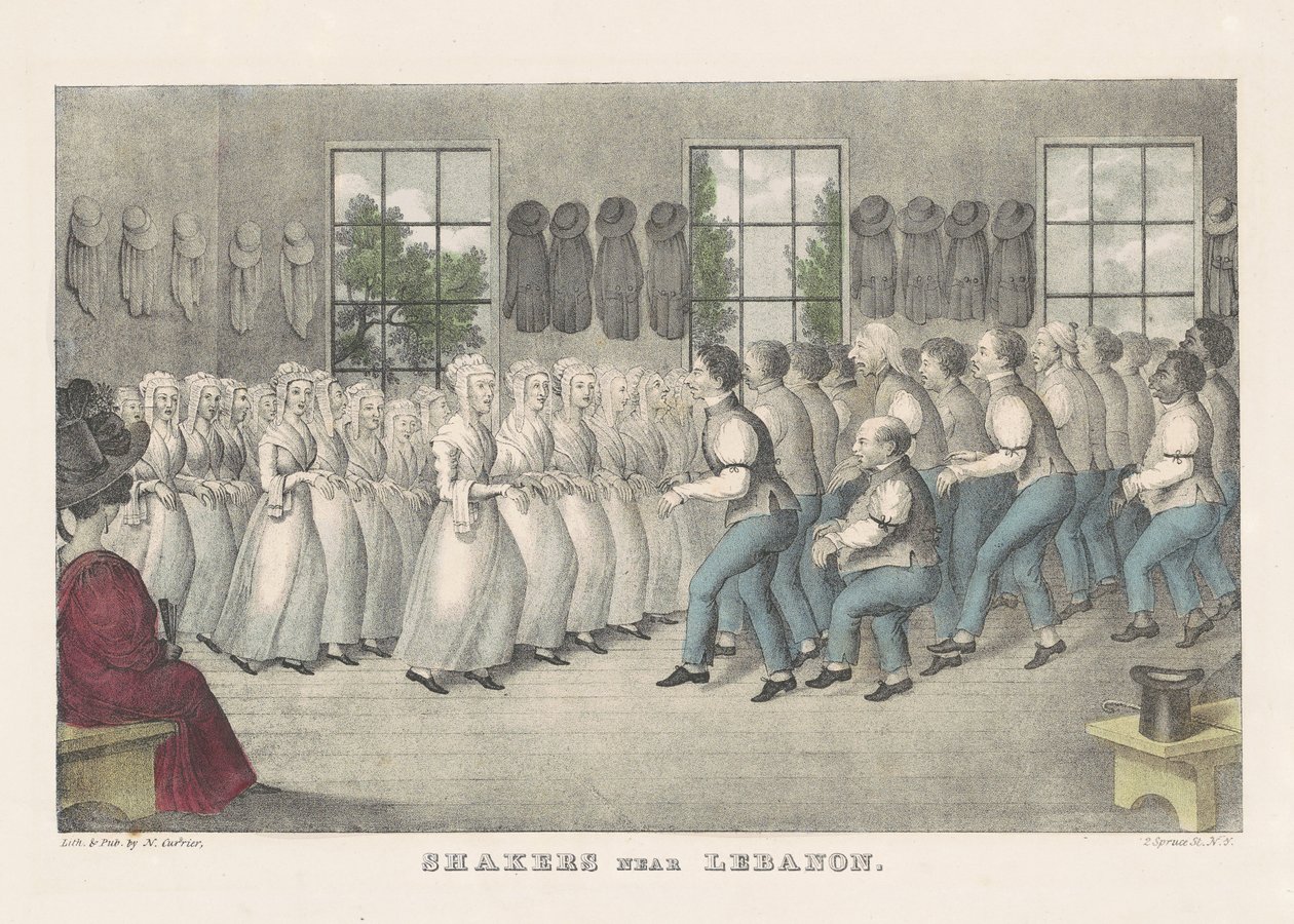 Shaker in der Nähe von Lebanon, ca. 1830 von Nathaniel Currier