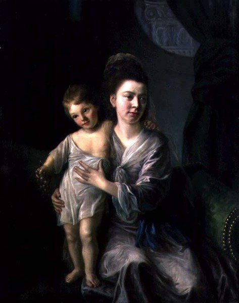 Anne Gardiner mit ihrem ältesten Sohn Kirkman von Nathaniel Hone