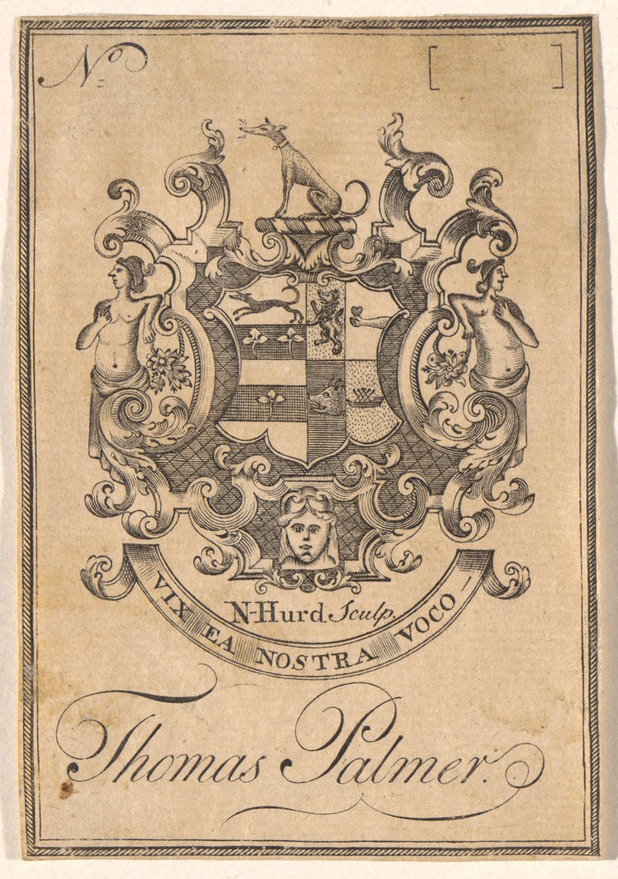 Exlibris von Thomas Palmer von Nathaniel Hurd