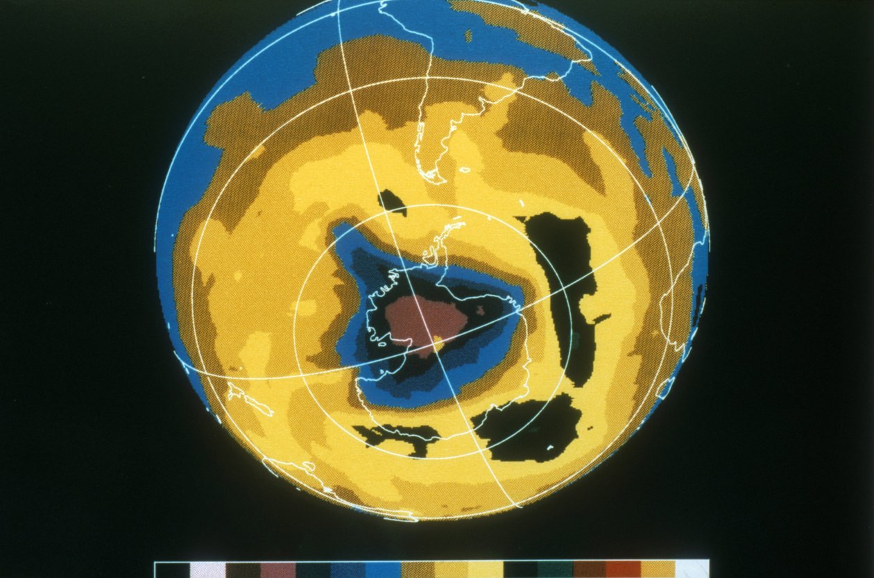 Falschfarbenbild des antarktischen Ozonlochs, 30. November 1992. von National Aeronautics and Space Administration National Aeronautics and Space Administration