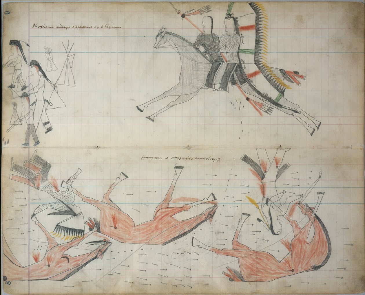Cheyennes zurückgeschlagen und verwundet, ca. 1877-79 von Native American