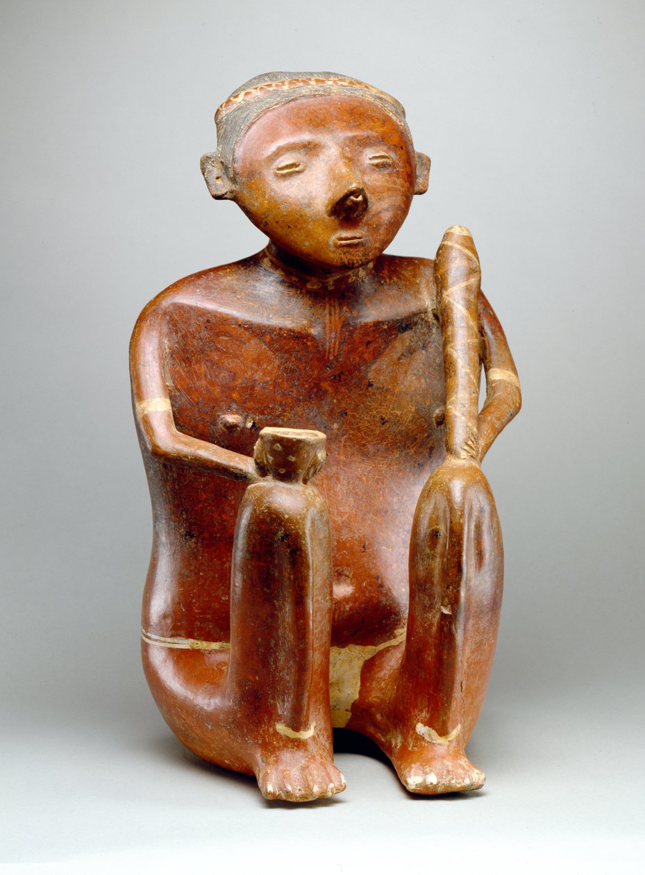Sitzender Mann (Irdenware) von Nayarit