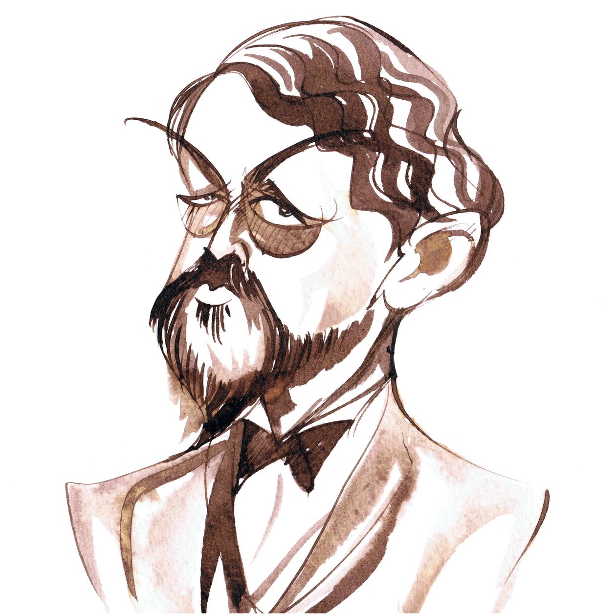 Claude Debussy, Karikatur von Neale Osborne