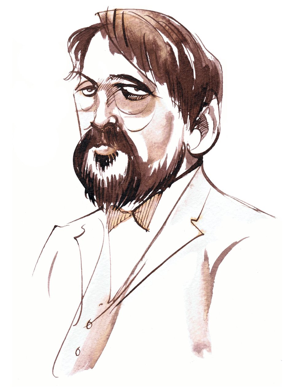 Claude Debussy, Sepia-Porträt von Neale Osborne