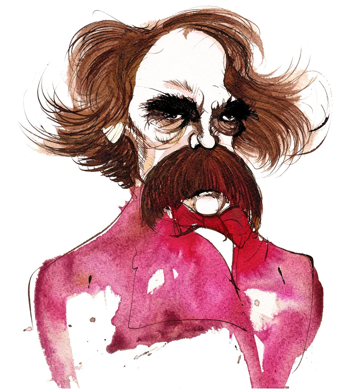 Amerikanischer Schriftsteller Nathaniel Hawthorne (1804-64); Karikatur von Neale Osborne
