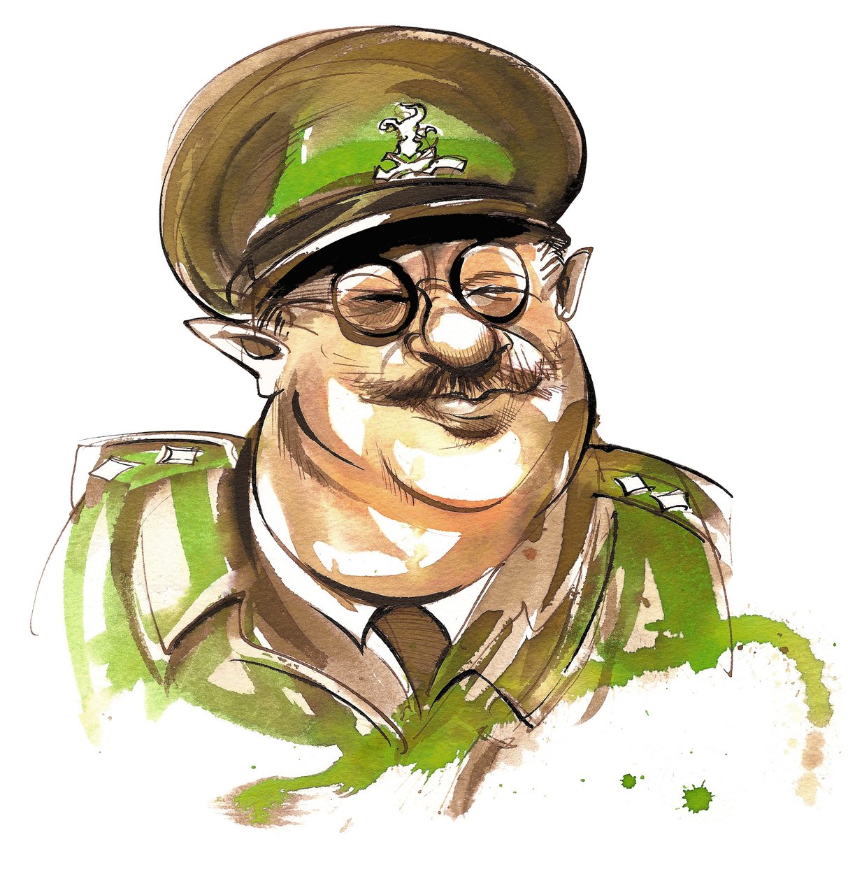Arthur Lowe als Captain George Mainwaring in der BBC-Fernsehkomödie Dads Army von Neale Osborne