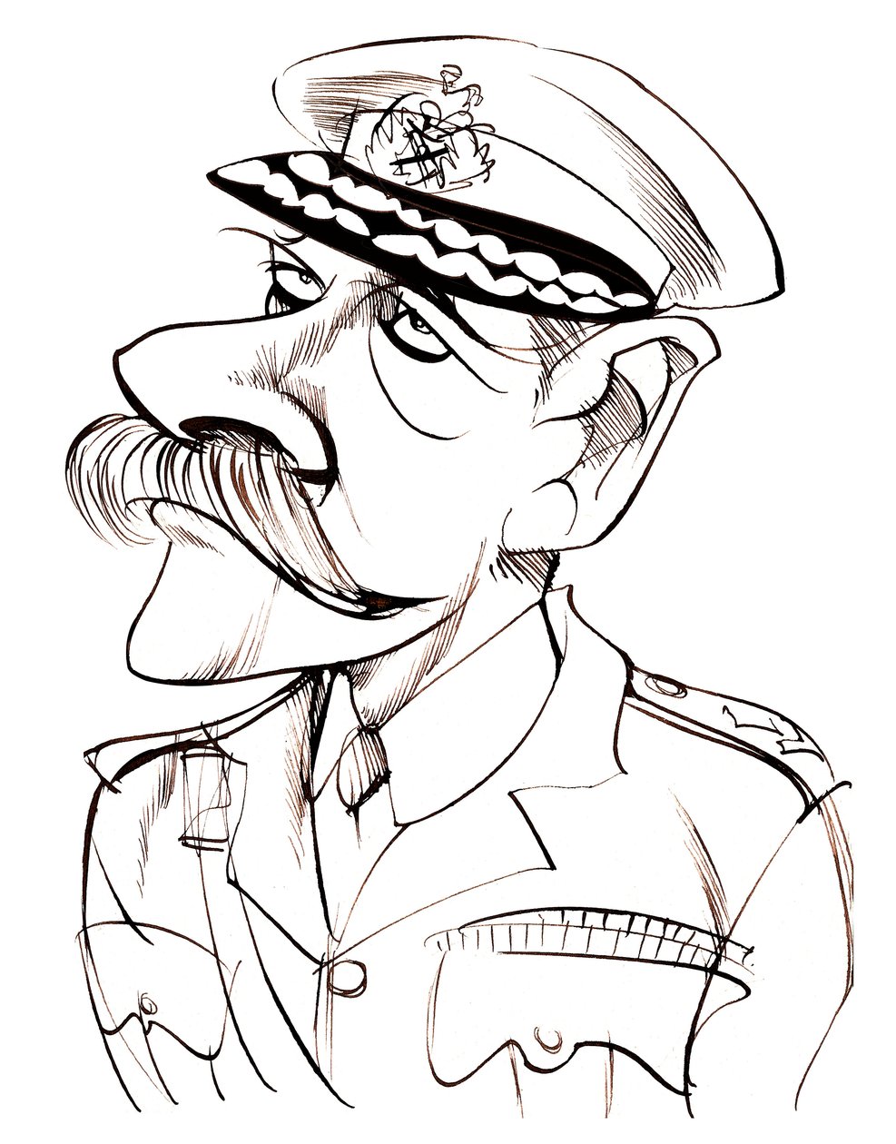 Britischer Feldmarschall, Erster Earl Haig von Bernersyde (1861-1928); Karikatur in Uniform von Neale Osborne