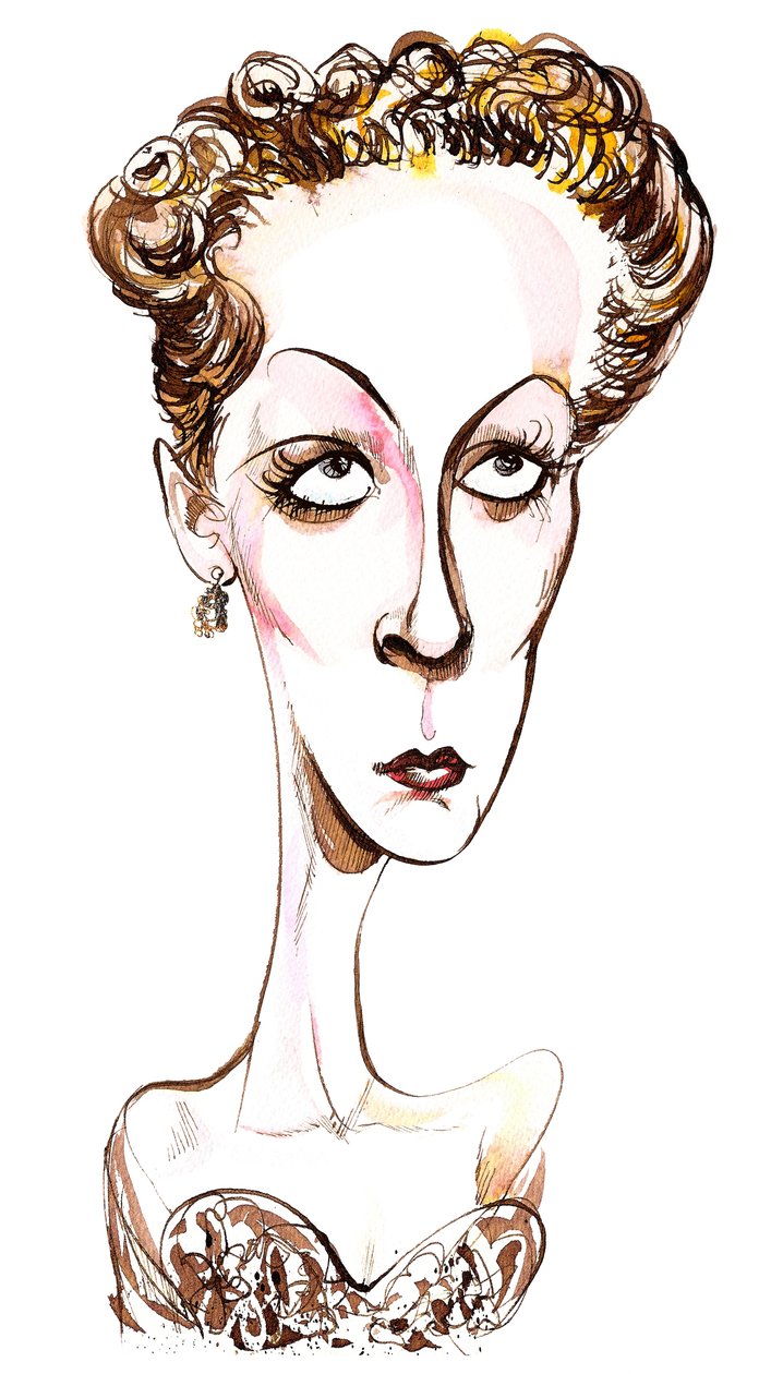 Danielle Darrieux - Karikatur von Neale Osborne