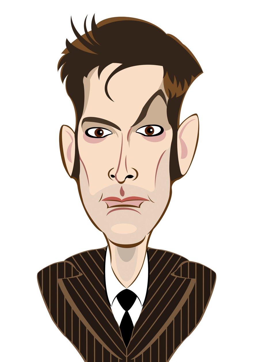 David Tennant als Doctor Who - Karikatur von Neale Osborne