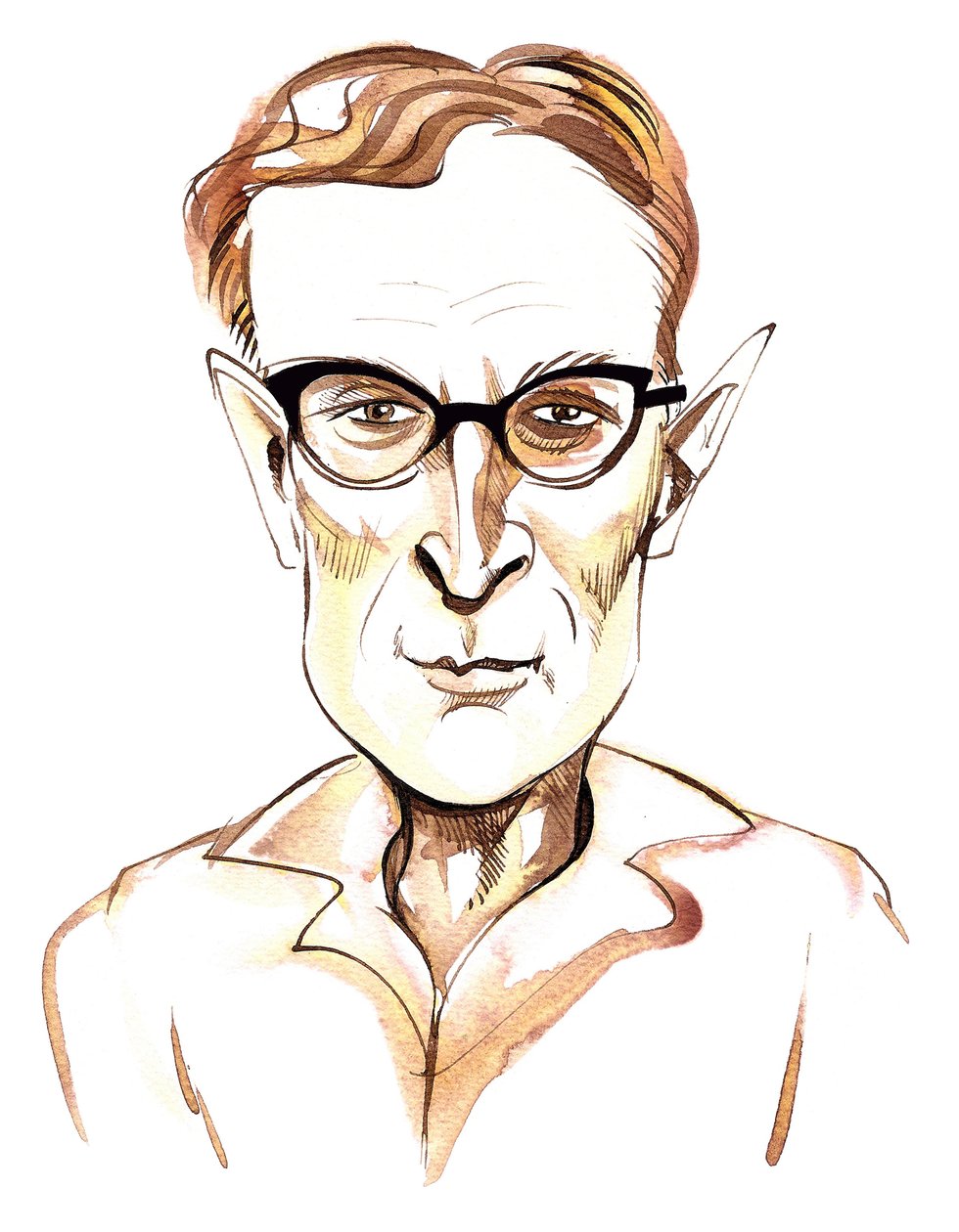 Douglas Lilburn (neuseeländischer Komponist, 1915-2001) Karikatur von Neale Osborne