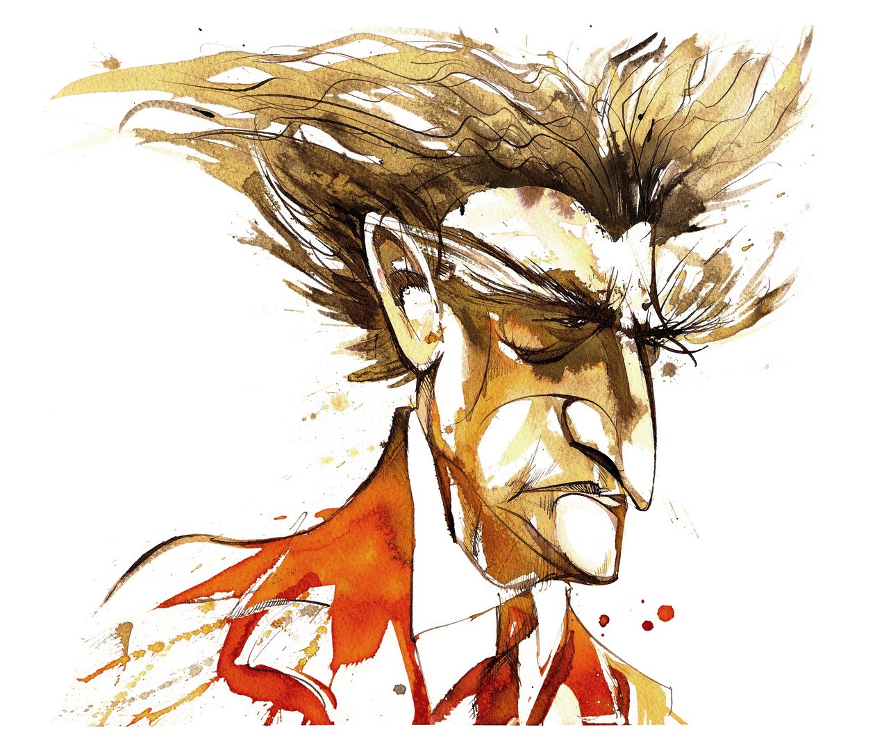 Edgard Varèse - Farbkarikatur von Neale Osborne