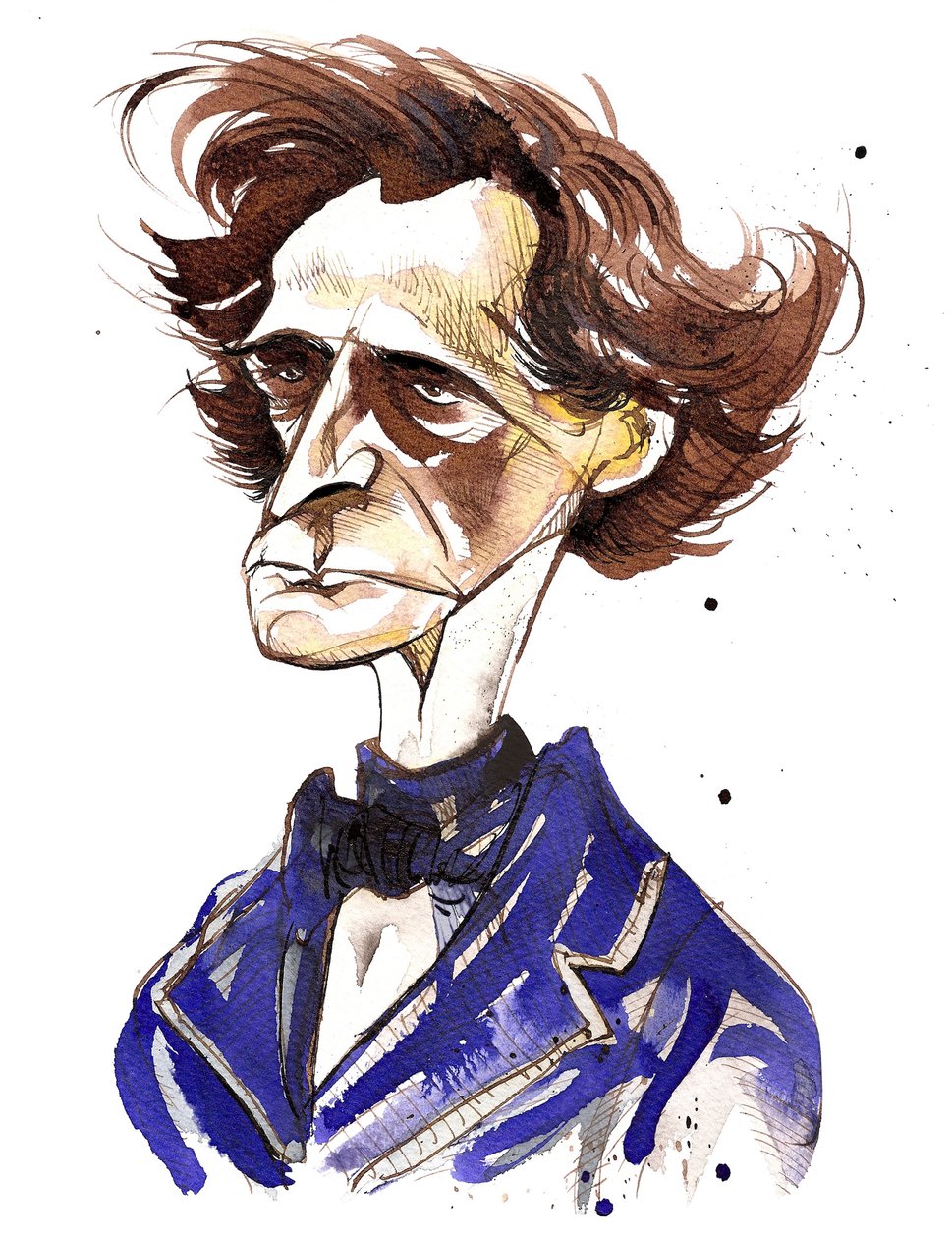 Hector Berlioz (französischer Komponist, 1803-69) Karikatur in Farbe von Neale Osborne