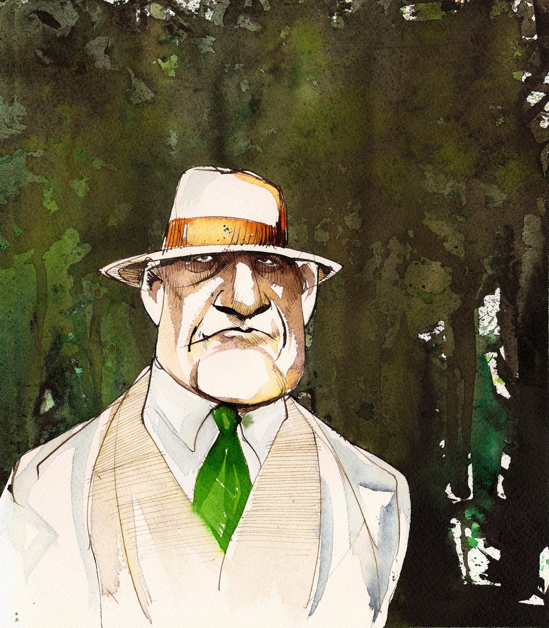 Jean Sibelius, karikiert als älterer Mann von Neale Osborne