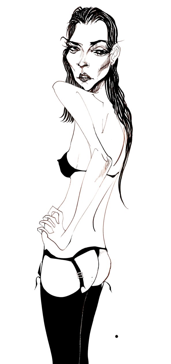 Kate Moss - Karikatur des englischen Models, geboren 1974 von Neale Osborne