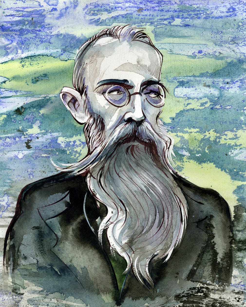 Nikolai Rimski-Korsakow - Karikatur des russischen Komponisten von Neale Osborne