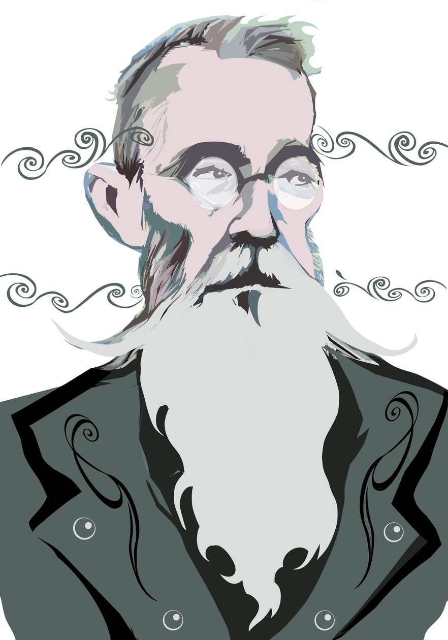 Nikolai Rimsky-Korsakov, russischer Komponist (1844-1908), Farbgraphikversion des Bildes, 2006-2010 von Neale Osborne von Neale Osborne