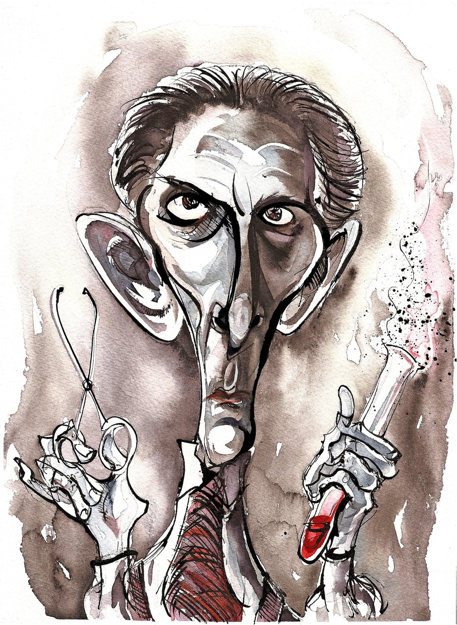 Peter Cushing - Karikatur von Neale Osborne