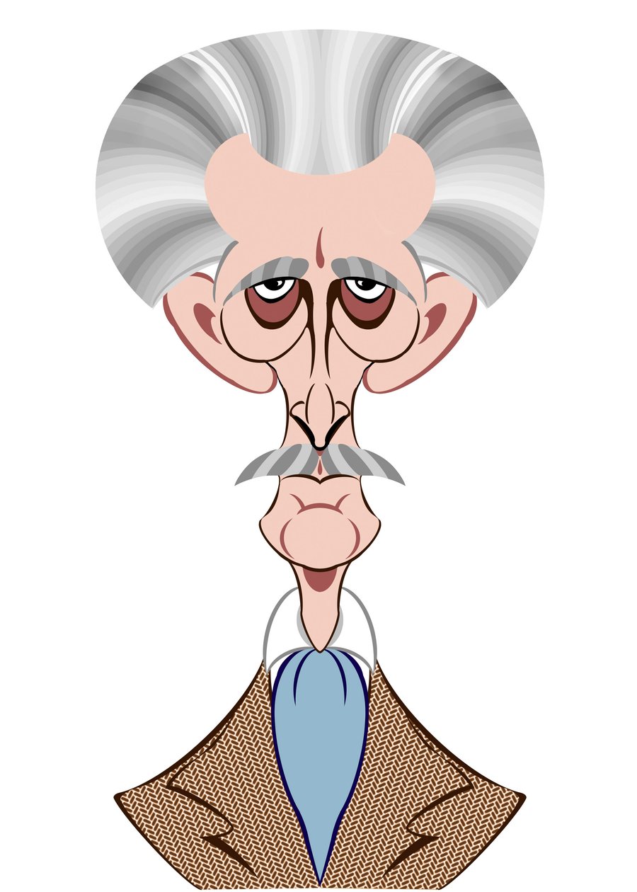 Peter Cushing als Doctor Who - Karikatur von Neale Osborne