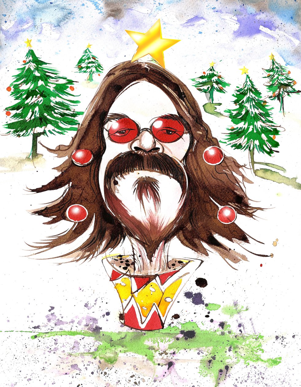 Roy Wood - Karikatur von Neale Osborne