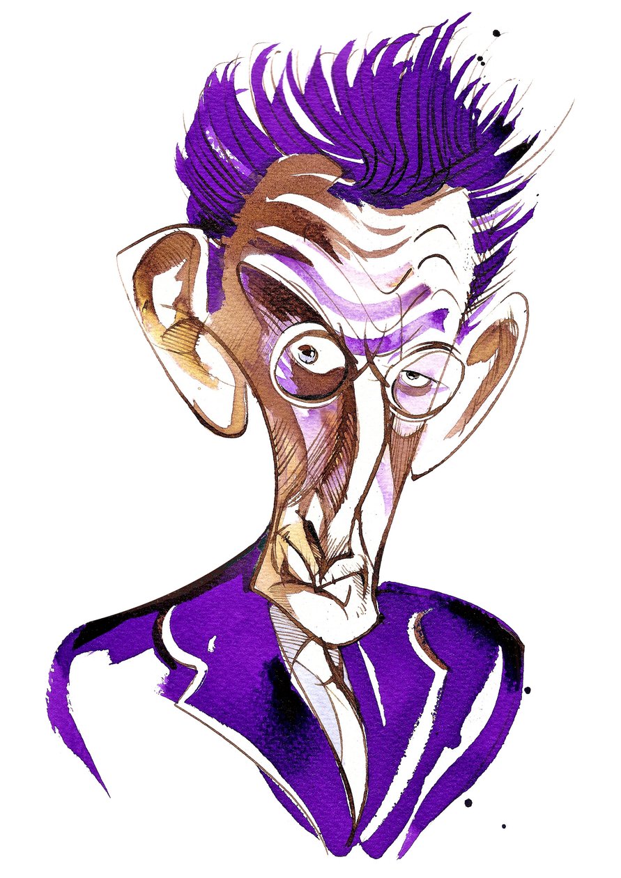 Samuel Beckett (irischer Schriftsteller und Dramatiker, 1906-89) Karikatur in Farbe von Neale Osborne