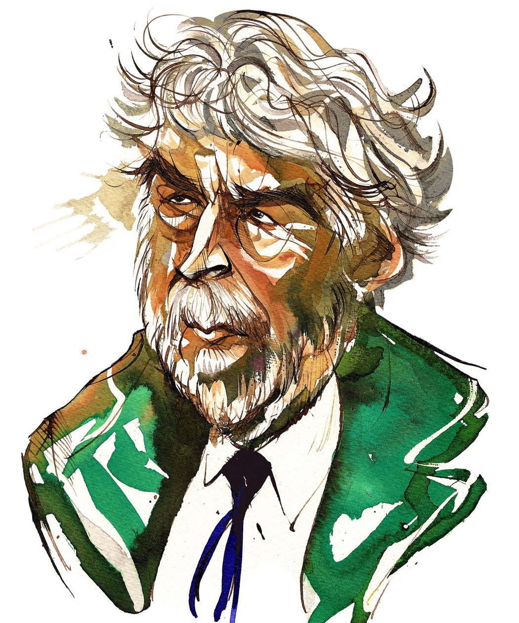 Sir Harrison Birtwistle - Farbkarikatur von Neale Osborne