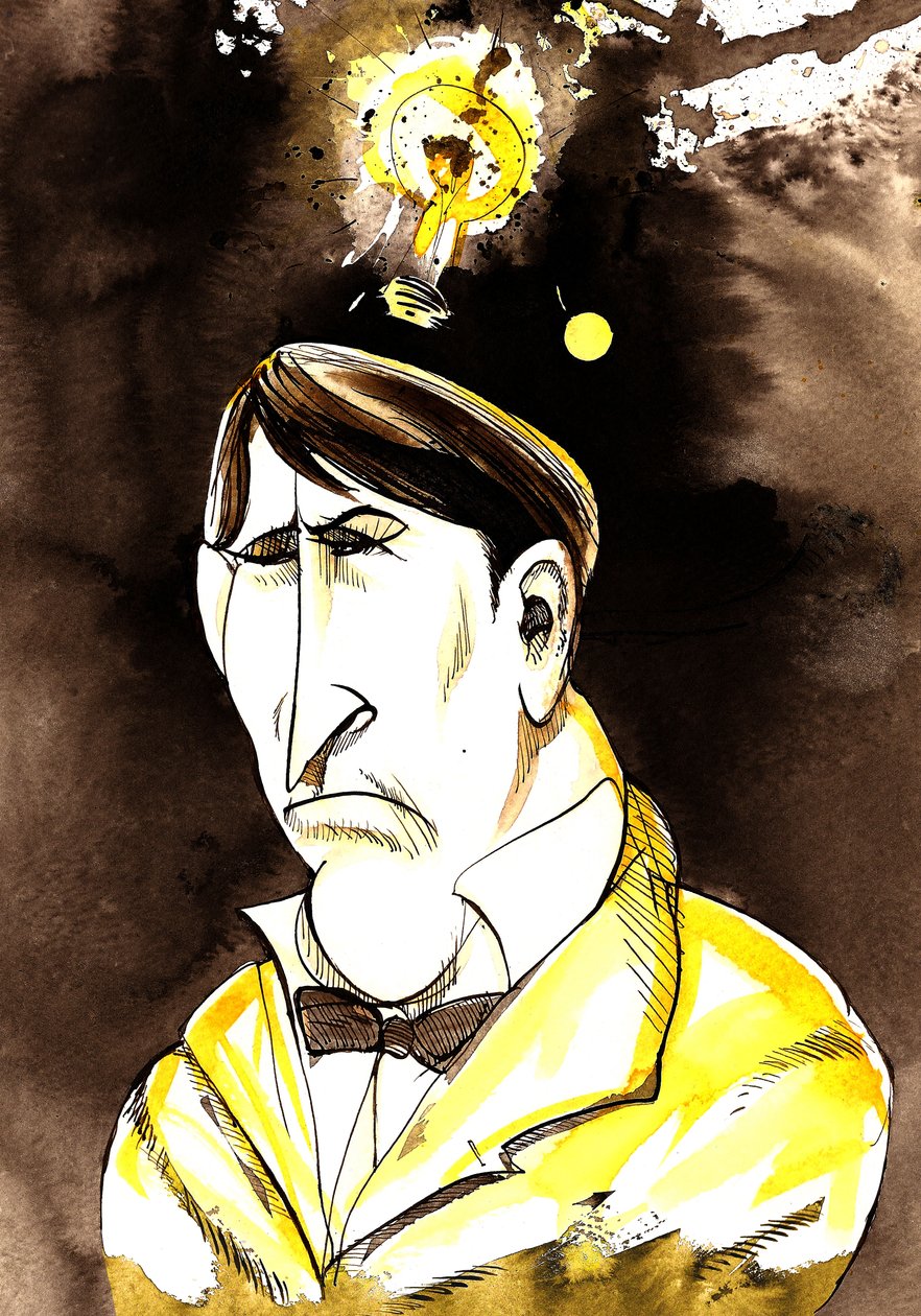 Thomas Edison - Karikatur des amerikanischen Erfinders und Physikers, 1847-1931 von Neale Osborne