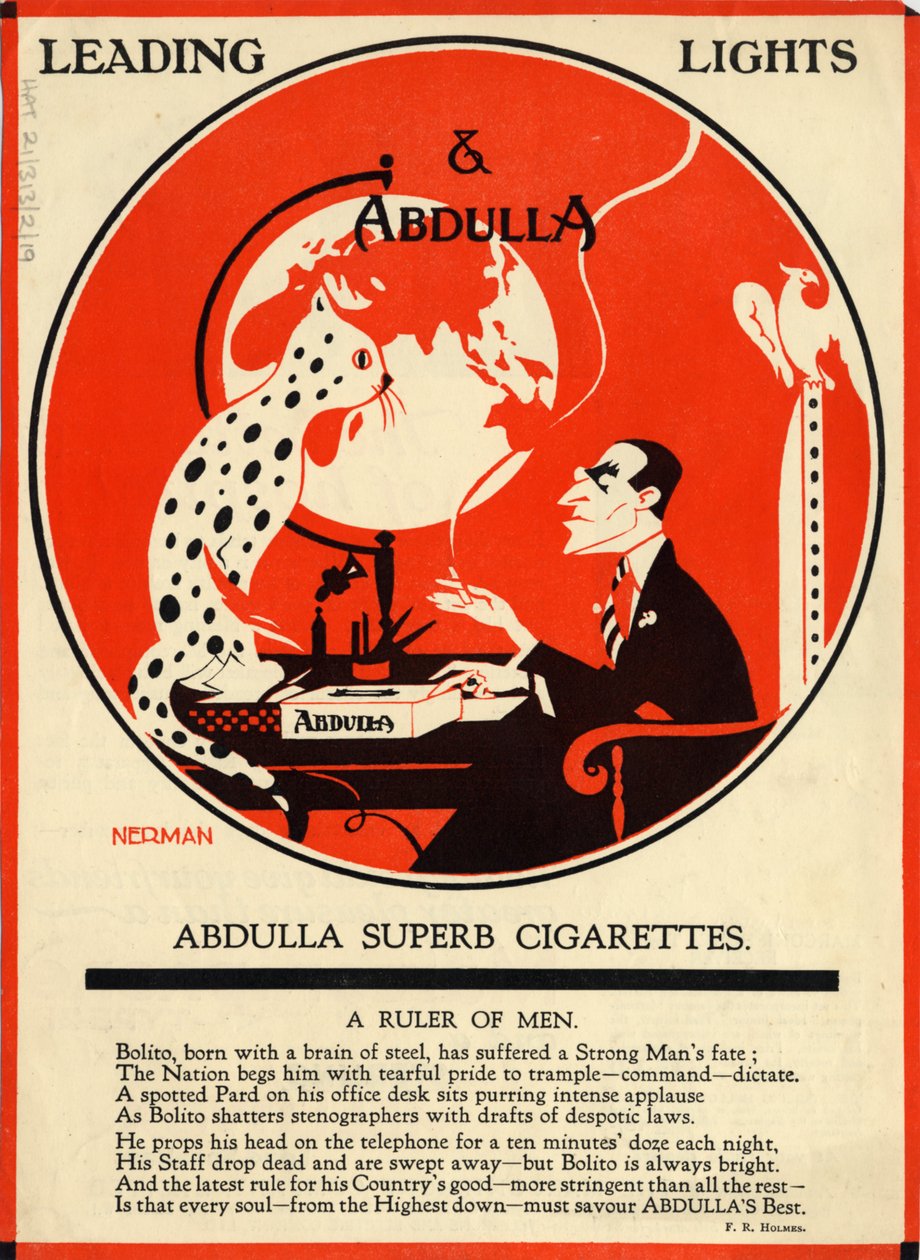 Abdulla Zigaretten, 1920er von Nerman