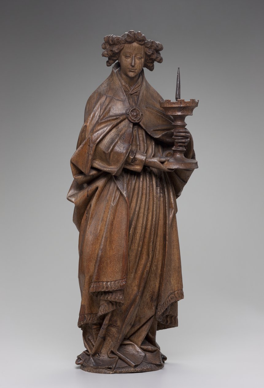 Engel mit Kerzenhalter, ca. 1480-1500 von Netherlandish School