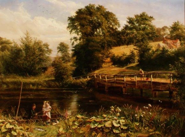 Angeln an der Brücke von Nevil Oliver Lupton