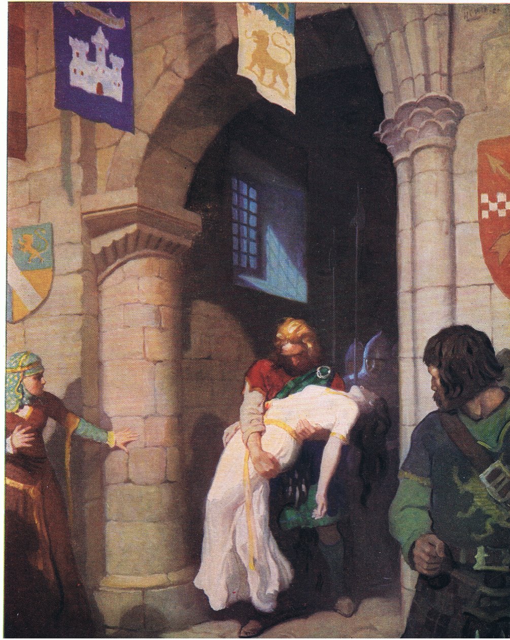 Die verwundete Helen, aus The Scottish Chiefs, veröffentlicht von Charles Schribner