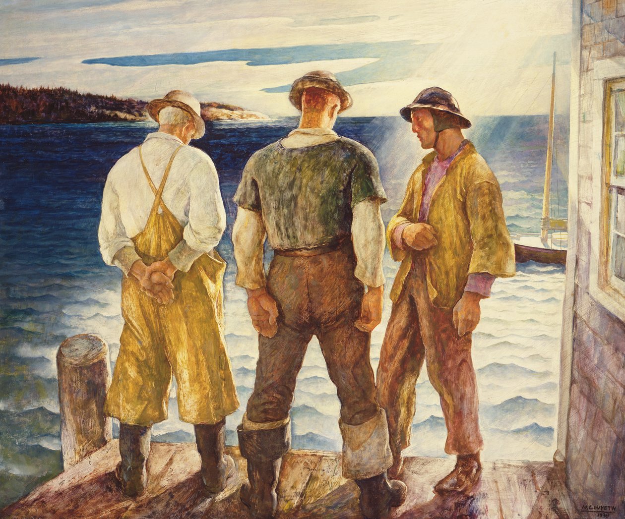 Drei Fischer, 1938 von Newell Convers Wyeth