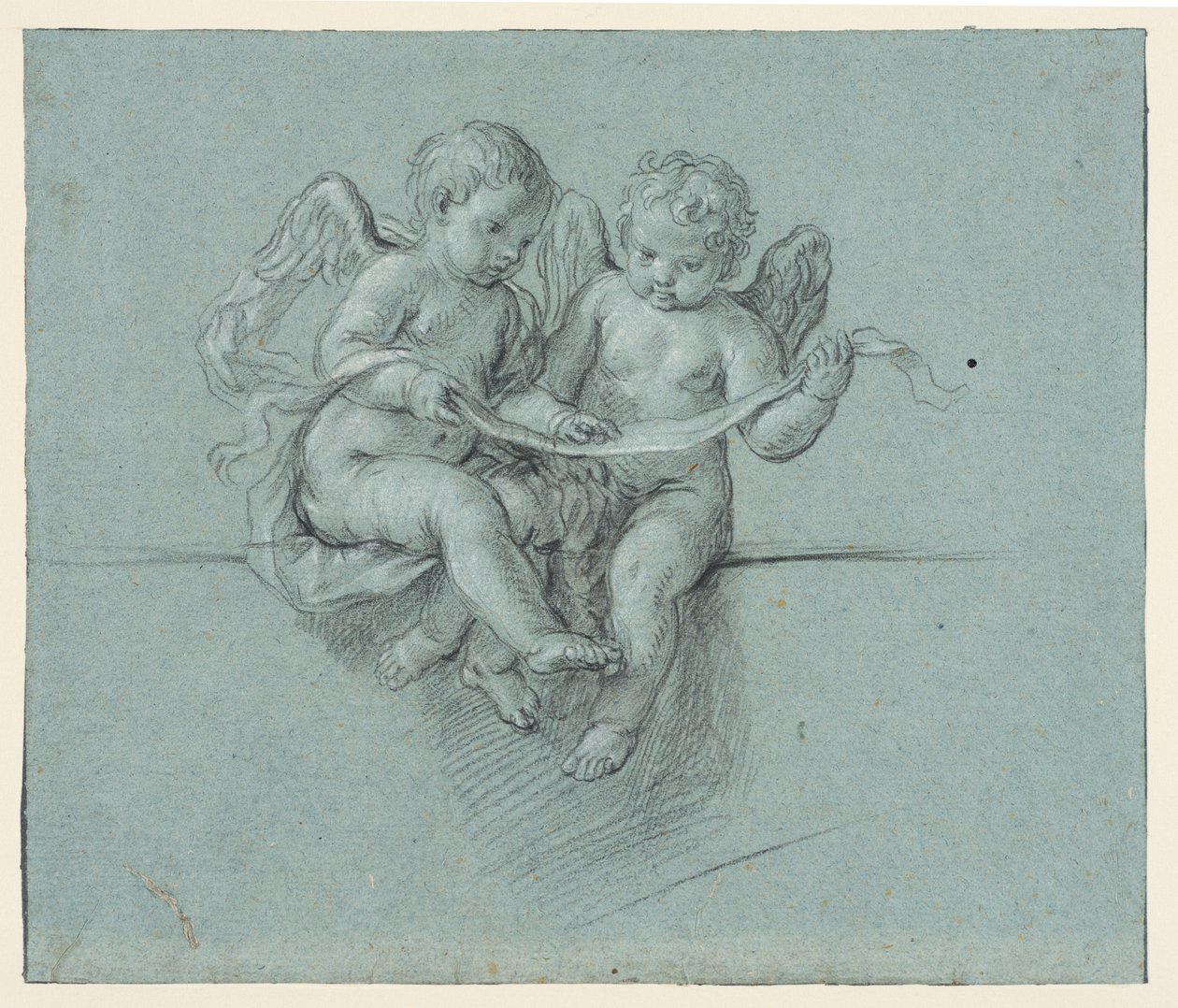 Zwei Engel mit Schriftrolle von Niccolò (attr.to) Berrettoni