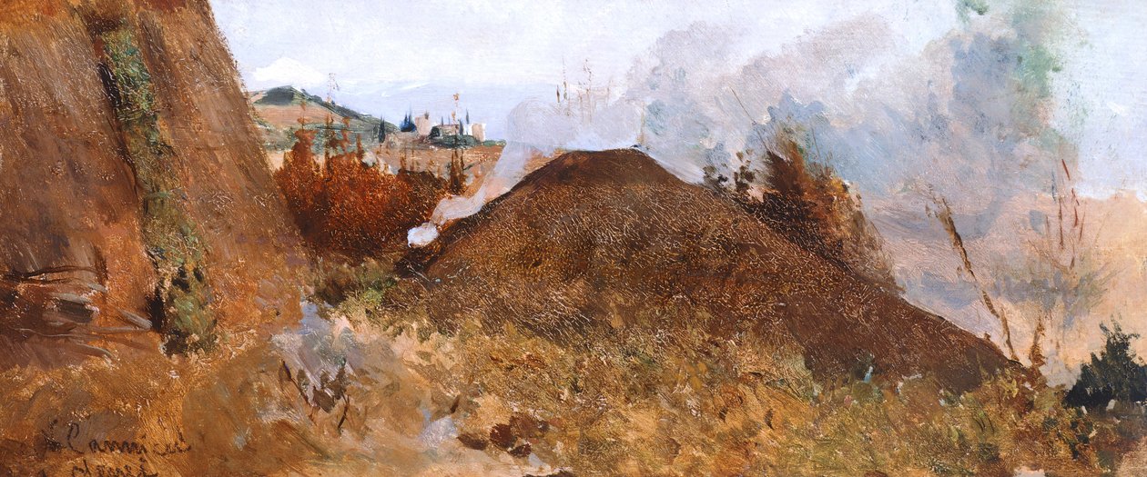 Kohlenmeiler in der Landschaft von Niccolo Cannicci