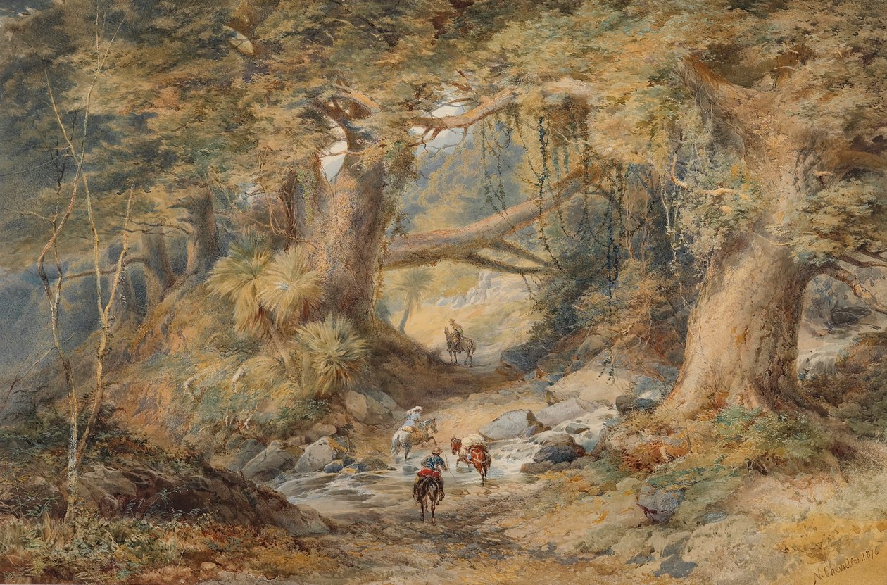 Überquerung des Teremakau-Flusses von Nicholas Chevalier