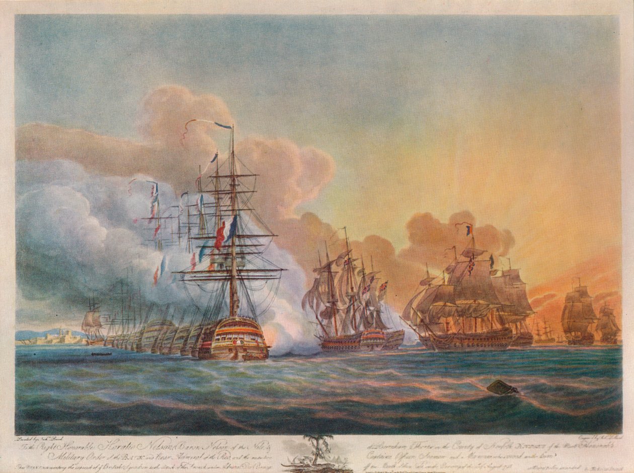 Schlacht am Nil, um 1799 von Nicholas Pocock